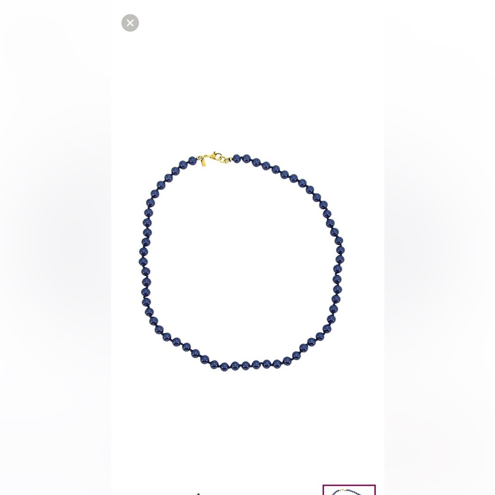 Vintage Monet Navy Blue Knotted Beads Necklace 20 inches